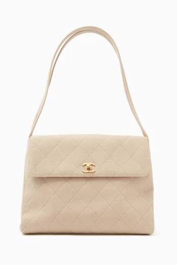1990s Quilted Shoulder Bag in Canvas