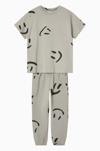 تي شيرت مزين بطبعة قطن