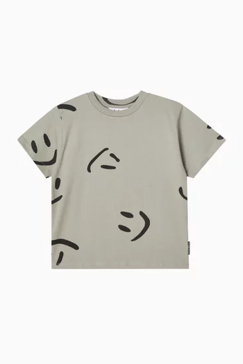 تي شيرت مزين بطبعة قطن