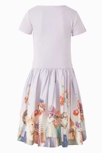 Cissa Animal Friends-print Flared Dress