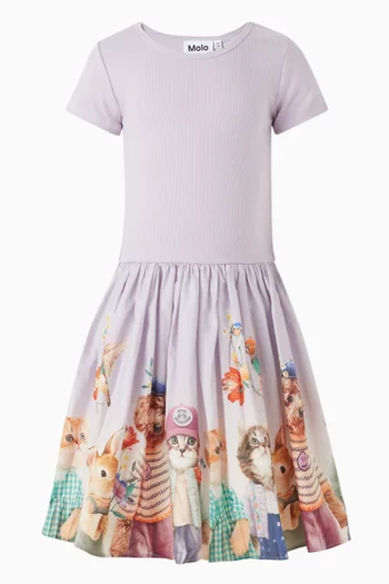 Cissa Animal Friends-print Flared Dress
