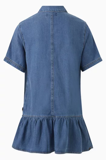 Ruffle Celise Dress in Denim