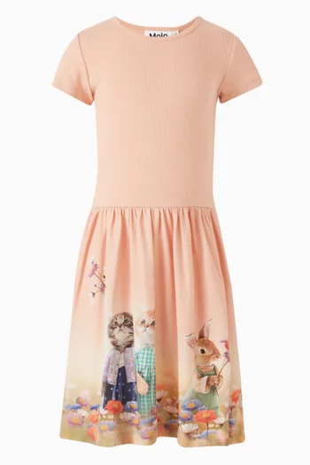 Cissa Animal Friends-print Flared Dress