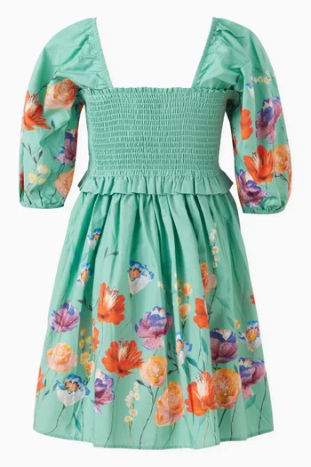 Chipie Flower Garden Dress in Organic Cotton Poplin