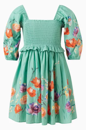 Chipie Flower Garden Dress in Organic Cotton Poplin