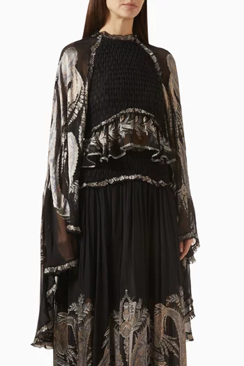 Dream Burnout Bodice Top in Silk and Viscose