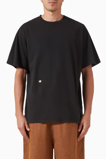 Contrast Embroidery T-shirt in Cotton