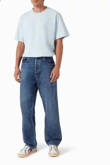 Contrast Embroidery T-shirt in Cotton