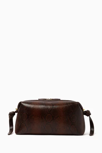 محفظة بريوش جلد بقر بنقشة جلد الأفعى