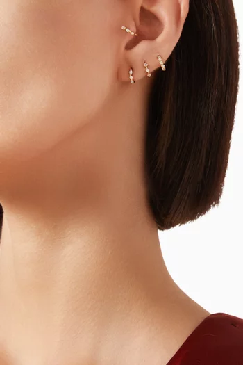 Roland Mini Huggie Earrings in 14kt Gold-plated Sterling Silver, Set of 4