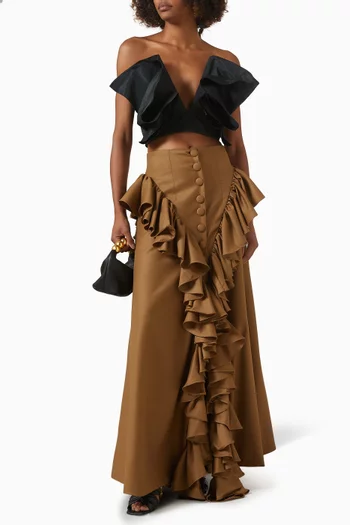 Andalouse Ruffle Skirt in Linen