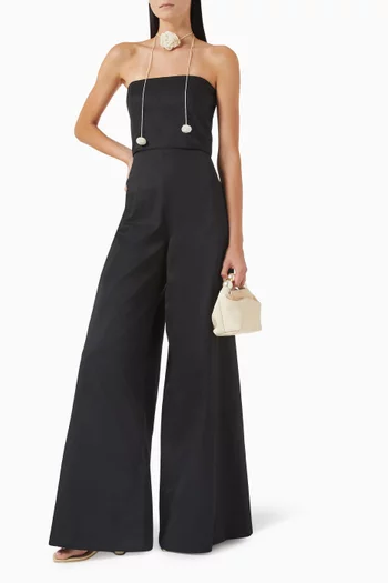 Lula Strapless Jumpsuit in Gabardine