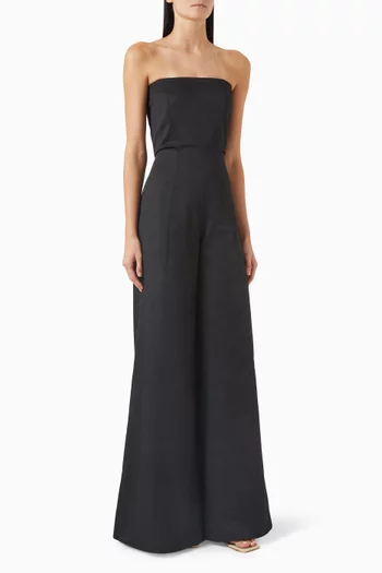Lula Strapless Jumpsuit in Gabardine