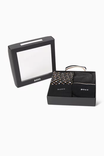 طقم جوارب بأحرف الماركة مزيج قطن، 4 أزواج