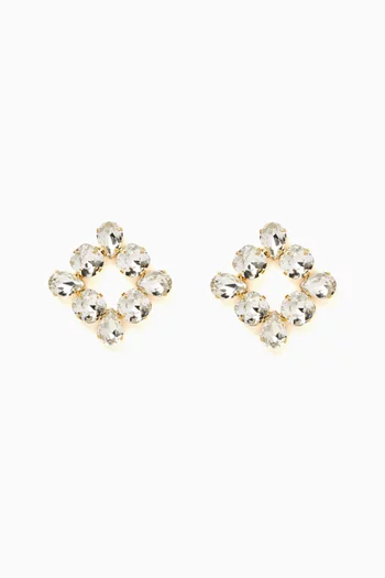 Diademe Square Clip-on Earrings in Gold-plated Brass
