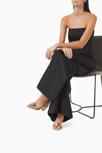 Fleur 55 Thong Mules in Leather