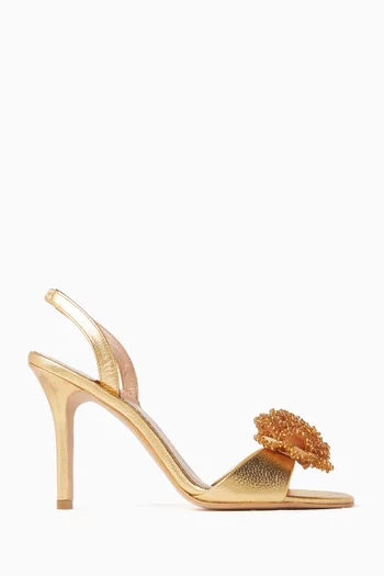 Rose Des Vents 100 Sandals in Metallic Leather