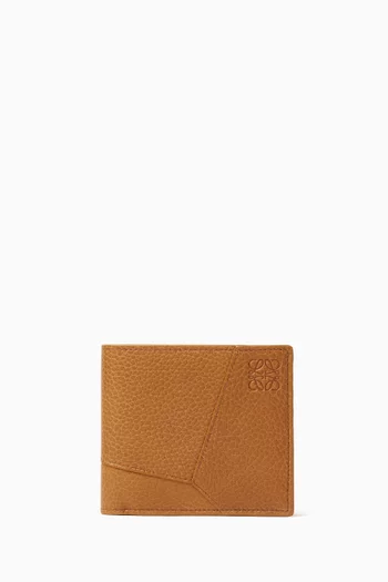 Puzzle Edge Bifold Wallet in Pebbled Calfskin