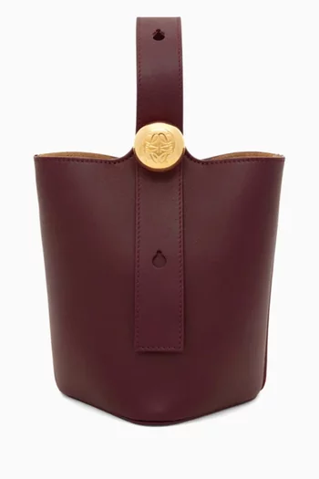 Mini Pebble Bucket Bag in Calfskin