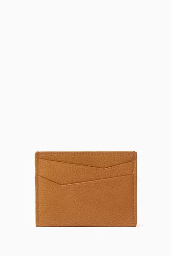 Puzzle Edge Card Holder in Pebbled Calfskin