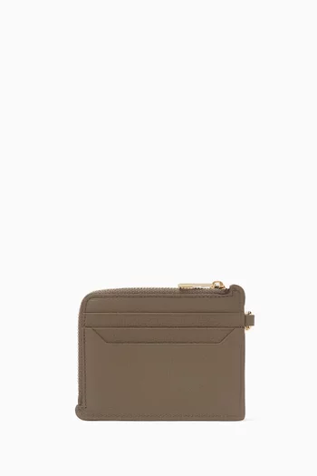 Anagram Square Coin Card Holder in Calfskin