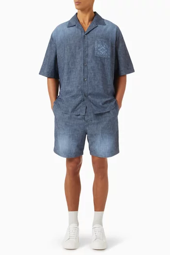 Anagram Pocket Shirt in Washed Chambray