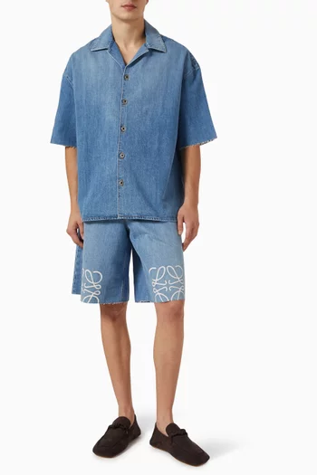 Anagram Bermuda Shorts in Denim