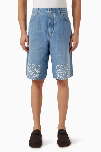 Anagram Bermuda Shorts in Denim