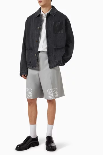 Anagram Bermuda Shorts in Cotton-twill