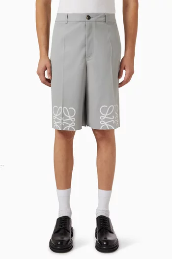 Anagram Bermuda Shorts in Cotton-twill