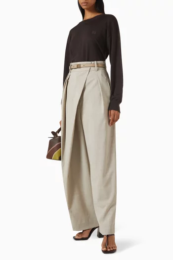High-waist Wrap Pants