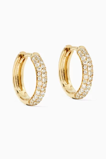The Essential Diamond Pavé Hoop Earrings in 14kt Gold