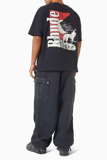 Moonlight Wolf Pocket T-shirt in Cotton