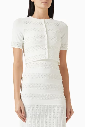 Milau Pearl-embellished Top in Viscose-blend