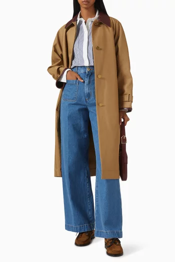 بنطال جينز لوجان بقصة ساق واسعة دينم