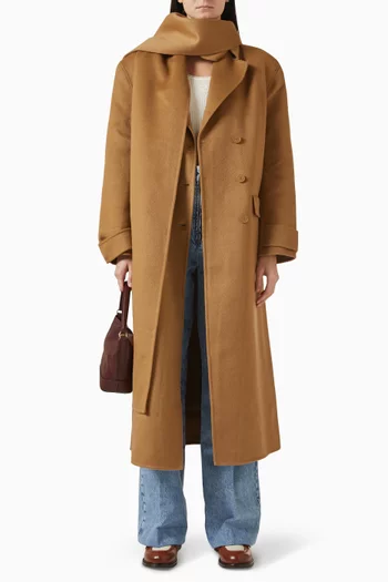 Uma Shawl Trench Coat in Wool