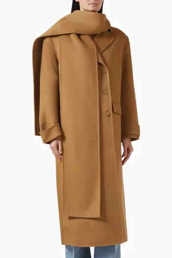 Uma Shawl Trench Coat in Wool