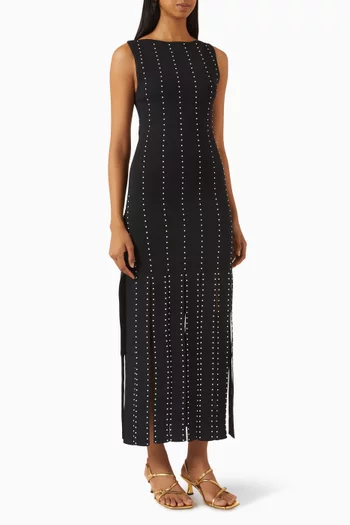 فستان منسوج بشرّابات مزيج فيسكوز