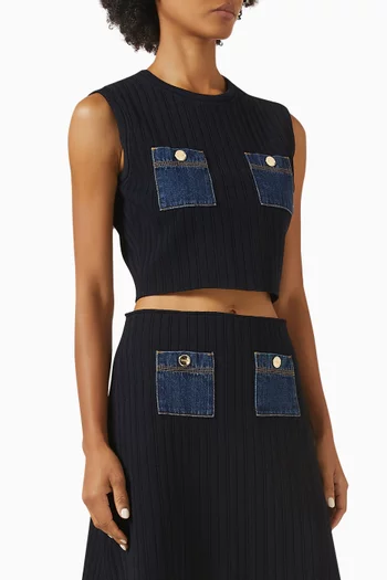 Isolde Top in Knit & Denim