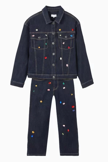 Rhinestone Jeans in Denim
