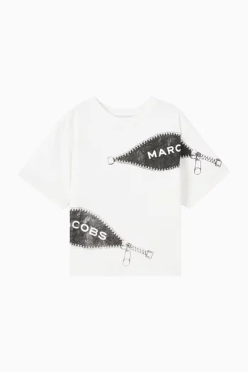 Zip Logo T-shirt in Cotton