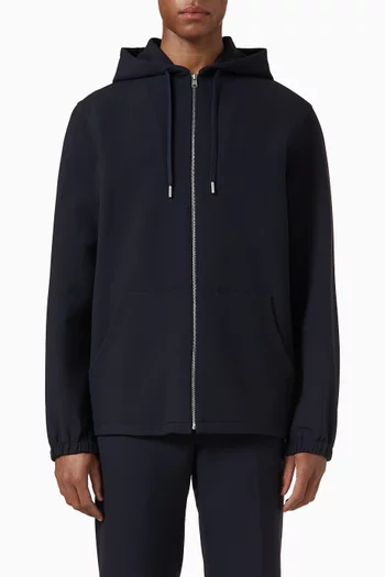 Zip Hoodie in Viscose-blend