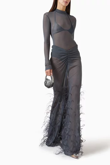 Mockneck Bodysuit in Mesh
