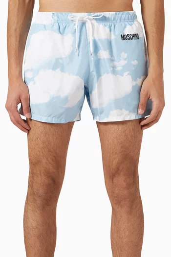 Cloud-print Swim Shorts