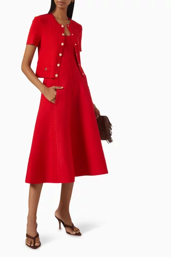 Rorsya Midi Dress in Pointelle-knit