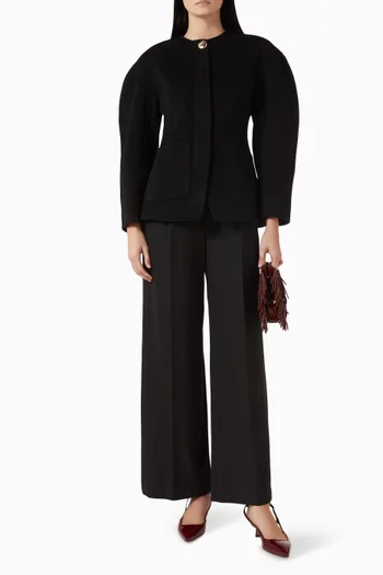 جاكيت فيتوريا بتصميم منحوت مزيج صوف