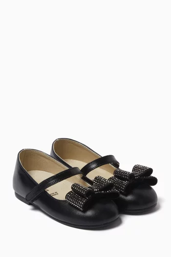 Bow Embellished Ballerina Flats