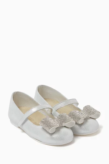 Bow Embellished Ballerina Flats
