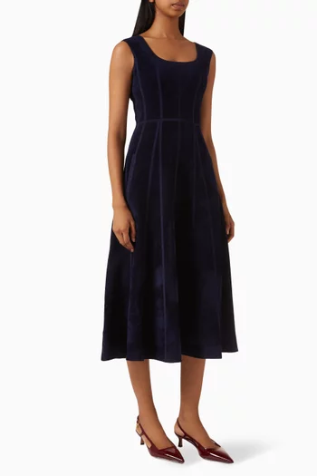 Renjy Panelled Dress in Velvet