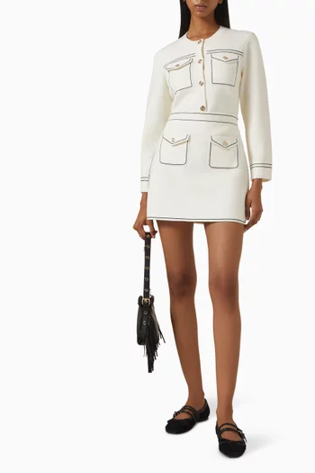 Moussaillon Topstitched Cropped Cardigan